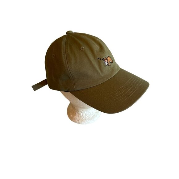 Olive Green Baseball Cap With Embroidered Sloth Design & Adjustable Strap - Picture 2 of 4